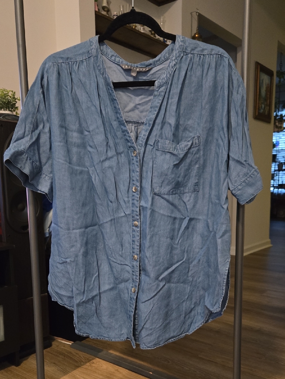 Sharagano Light Blue Chambray Shirt